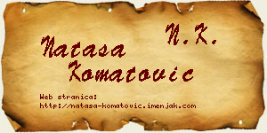 Nataša Komatović vizit kartica